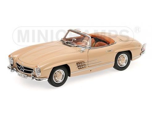 Minichamps PM180039032 MERCEDES 300 SL ROADSTER W198 1957 LIGHT BROWN 1:18 Modellino