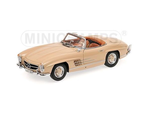 Minichamps PM180039032 MERCEDES 300 SL ROADSTER W198 1957 LIGHT BROWN 1:18 Modellino