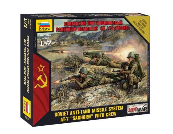 Zvezda Z7413 SOVIET ANTI TANK MISSILE LAUNCHER METIS KIT 1:72 Modellino