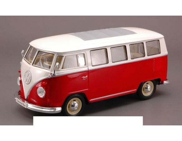 Welly WE1212 VW BUS 1962 RED/WHITE 1:24 Modellino