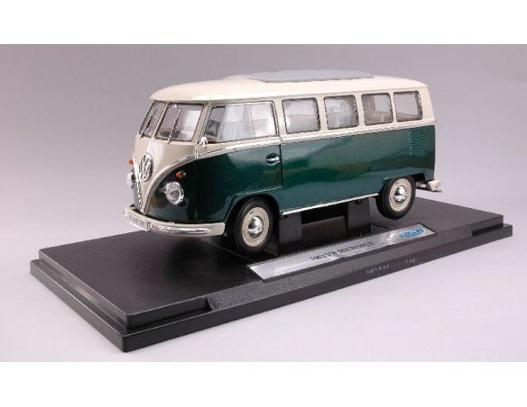 Welly WE1759 VW BUS 1962 GREEN/WHITE 1:18 Modellino