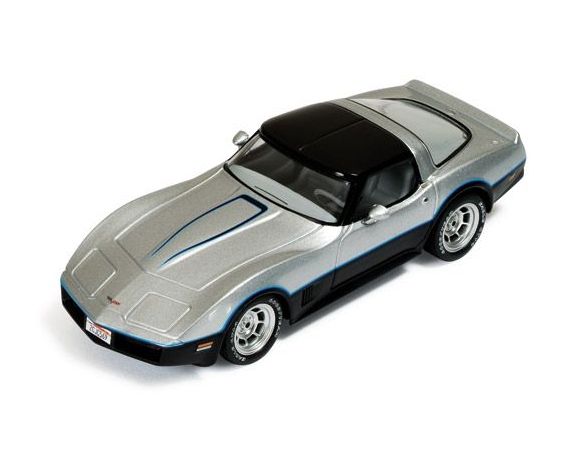 Ixo model CLC251 CHEVROLET CORVETTE C3 1980 SILVER/BLACK 1:43 Modellino