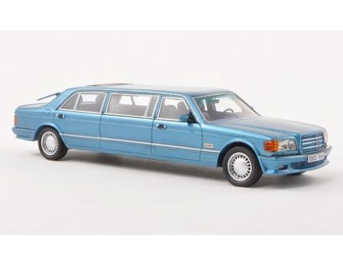 Neo Scale Models NEO45355 MERCEDES S-CLASS (W126) LIMOUSINE 1990 LIGHT METALLIC BLUE 1:43 Modellino