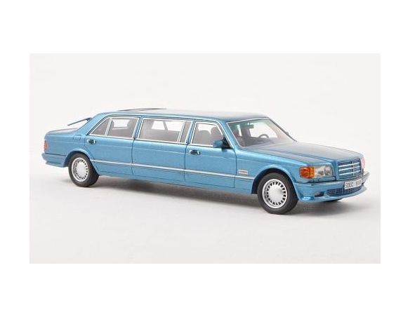 Neo Scale Models NEO45355 MERCEDES S-CLASS (W126) LIMOUSINE 1990 LIGHT METALLIC BLUE 1:43 Modellino