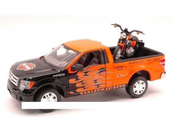 Maisto MI32182 FORD F-150 STX  H.DAVIDSON 1:27 W/2007 XL 1200N NIGHTSTER 1:24 Modellino