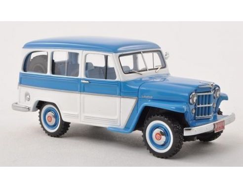 Neo Scale Models NEO44640 WILLYS JEEP STATION WAGON 1954 LIGHT BLUE/WHITE 1:43 Modellino