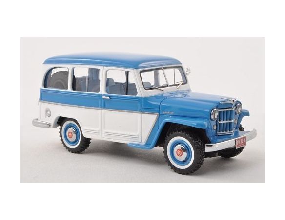 Neo Scale Models NEO44640 WILLYS JEEP STATION WAGON 1954 LIGHT BLUE/WHITE 1:43 Modellino