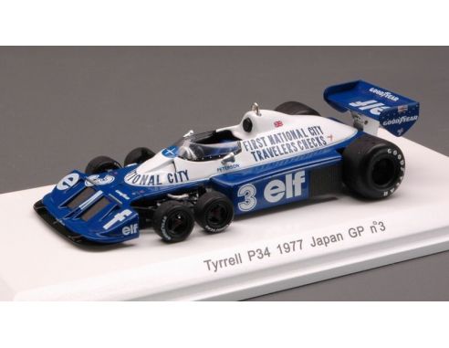 Reve Collection REVE70023 TYRRELL P 34 R.PETERSON 1973 N.3 RETIRED (ACCIDENT) JAPAN GP 1:43 Modellino