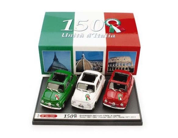 Brumm BMS0150 FIAT 500 TRITTICO VERDE-BIANCO-ROSSO Ed.Lim.500 Pz.1:43 Modellino