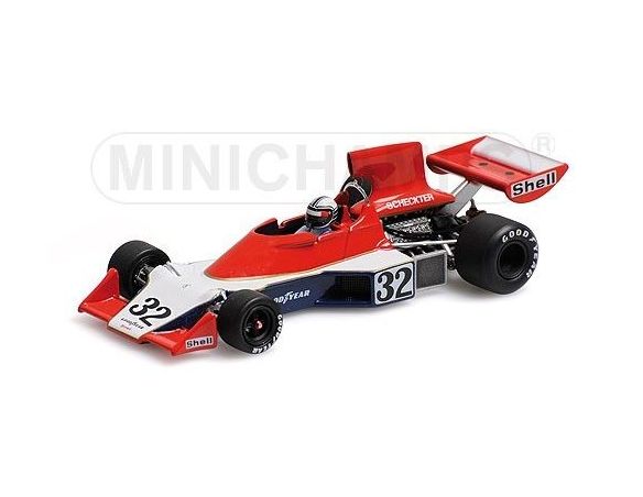Minichamps PM400750032 TYRRELL FORD IAN SCHECKTER 1975 N.32 RETIRED (ACCIDENT) S.AFRICA GP 1:43 Modellino