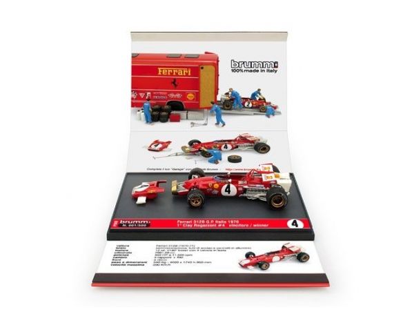 Brumm BMP008 FERRARI 312B C.REGAZZONI 1970 N.4 WINNER ITALY GP 1:43 Modellino