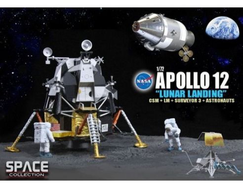 Dragon Wings DWI50387 NASA APOLLO 12 LUNAR LANDING CSM + LM + SURVEYOR 3 + ASTRONAUT 1:72 Modellino