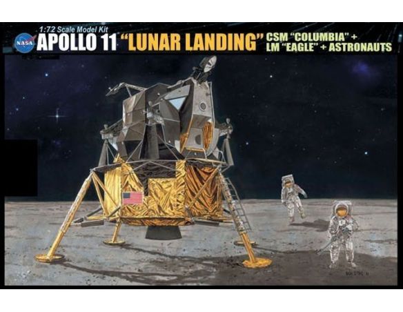 Dragon 11002 APOLLO 11 LUNAR LANDING 1/72 Modellino