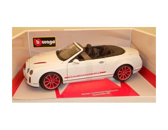 BBURAGO BU11035W BENTLEY CONTINENTAL SUPERSPORT CONVERTIBLE ISR 2010 WHITE 1:18 Modellino