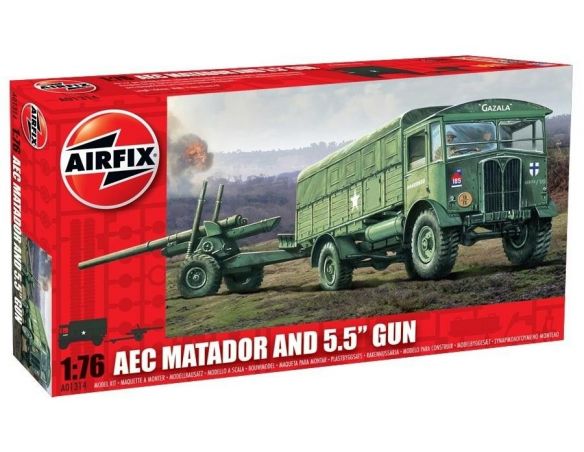 AIRFIX A01314 AEC Matador And 5.5 Gun 1:76 kit militari Modellino