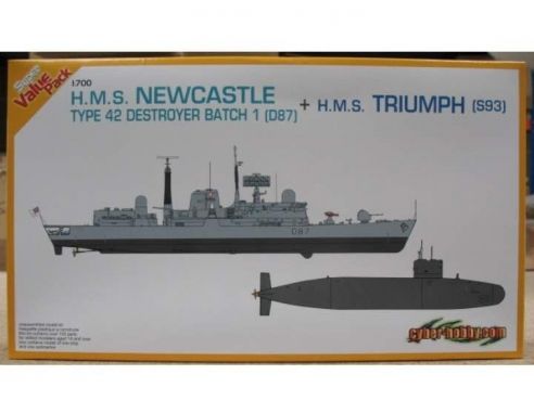 Dragon 7106 H.M.S. Newcastle Type 42 Destroyer Batch 1 (d87) kit 1:700 nave Modellino