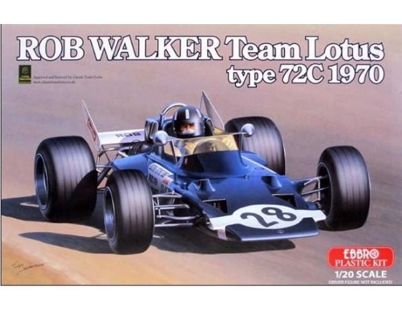 EBBRO Team Lotus type 72C (1970) Rob Walker Plastic Kit 1:20 auto       Modellino