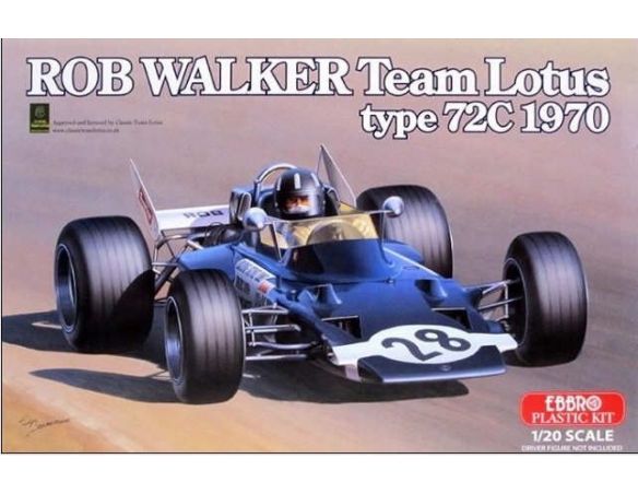 EBBRO Team Lotus type 72C (1970) Rob Walker Plastic Kit 1:20 auto       Modellino