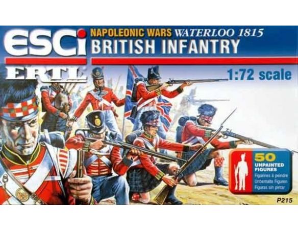 ERTL P215 NAPOLEONIC WARS WATERLOO 1815 - BRITISH INFANTRY 1:72                   Modellino