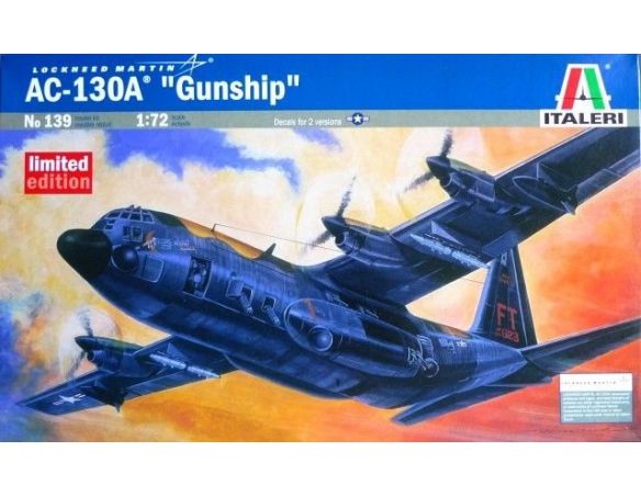 ITALERI IT139 AC-130A Gunship 1:72 kit aereo           Modellino