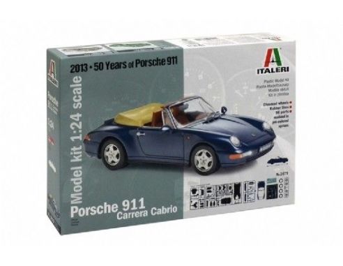 ITALERI 3679 Porsche 911 Carrera Cabrio blue 2013 96 parts 1:24 kit                               Modellino