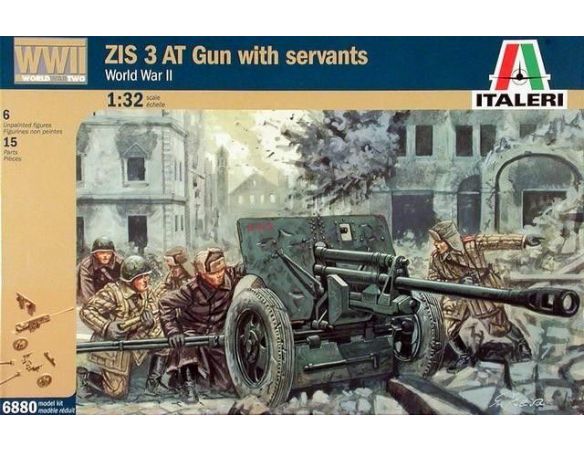 ITALERI 6880 Zis 3 AT Gun with servants 1:32 Kit Modellino