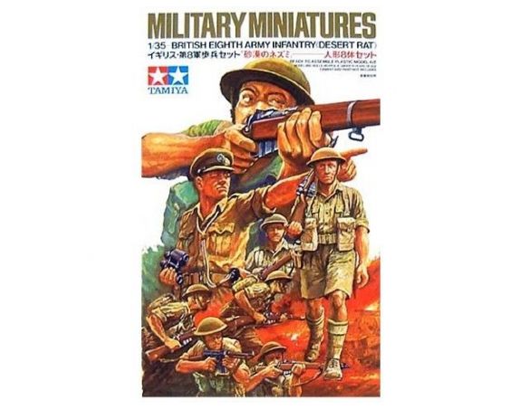 Tamiya 35032 Military Miniatures British Eighth Army infantry Desert Rats Modellino
