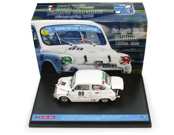 Brumm BMS1002 FIAT 850 ABARTH TC N.89 WINNER HISTORIC MARATHON NURBURGRING 2009 1:43 Modellino