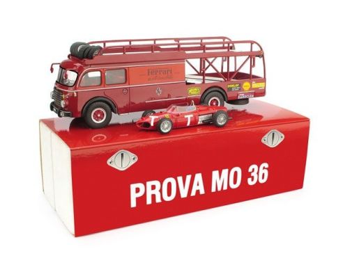 Brumm BMTS02 FIAT 642 RACE TRANSPORTER FERRARI + FERRARI 156 1:43 Modellino