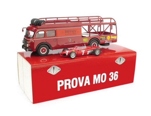 Brumm BMTS02 FIAT 642 RACE TRANSPORTER FERRARI + FERRARI 156 1:43 Modellino
