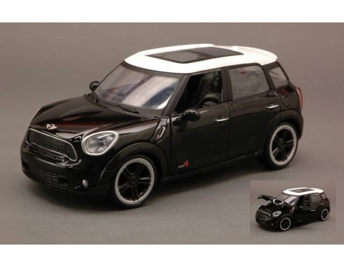 Cararama Motorama MTM73353BK MINI COOPER S COUNTRYMAN 2011 BLACK W/WHITE ROOF 1:24 Modellino