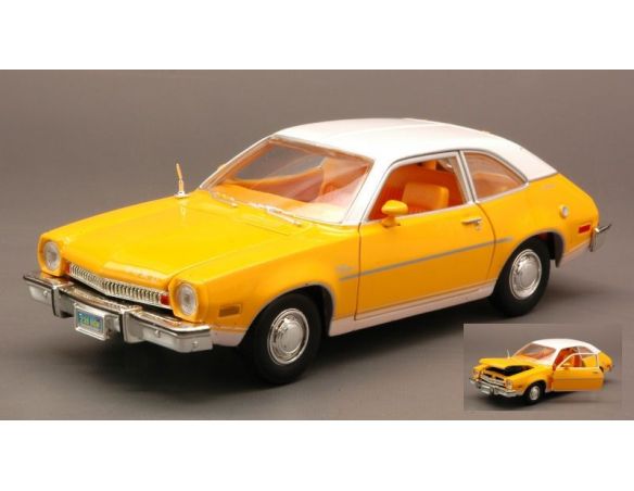 Cararama Motorama MTM73318YL FORD PINTO 1974 YELLOW W/WHITE ROOF 1:24 Modellino