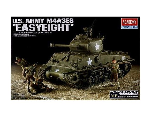 Academy Hobby Model Kits 13321 Carro armato U.s. Army M4A3E8 EASYEIGHT 1:35 Modellino