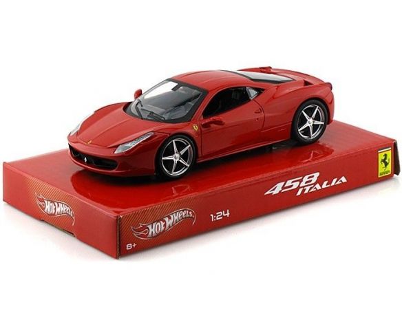 Hot Wheels HWBCK04 FERRARI 458 ITALIA 2009 RED 1:24 Auto Stradali                                         Modellino