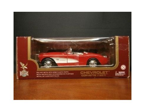 Road Legends 66303 CHEVROLET CORVETTE 1957 RED 1/24 Scatola rovinata Modellino