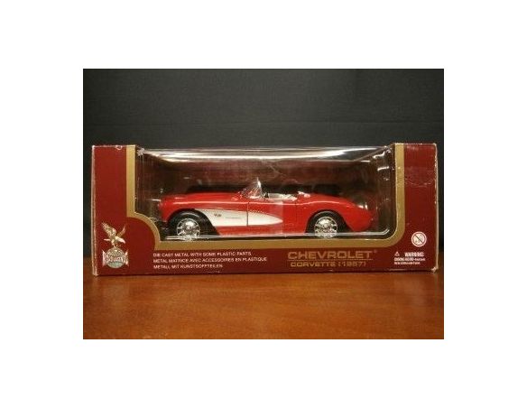 Road Legends 66303 CHEVROLET CORVETTE 1957 RED 1/24 Scatola rovinata Modellino
