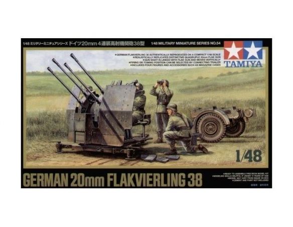 Tamiya TA32554 GERMAN 20 MM FLAKIVERLING 38 1/48 KIT DI MONTAGGIO Modellino