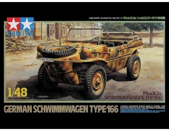 Tamiya TA32506 GERMAN SCHWIMMWAGEN TYPE166 1/48 KIT DI MONTAGGIO Modellino