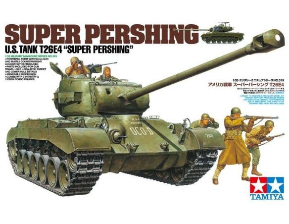 Tamiya TA35319 SUPER PERSHING U.S. TANK T26E4 1/35 KIT DI MONTAGGIO Modellino