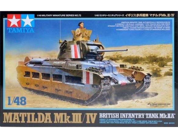 Tamiya TA32572 MATILDA MK III BRITISH INFANTRY TANK MK 1/48 KIT MONTAGGIO Modellino SCATOLA ROVINATA