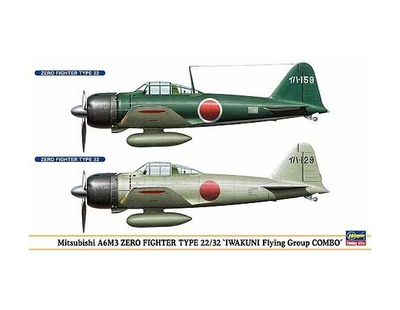 Hasegawa Hobby Kits 00949 MITSUBISHI A6M3 ZERO FIGHTER TYPE 22/32 1/73 KIT DI MONTAGGIO Modellino