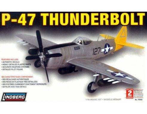 Lindberg 70502 P-47 THUNDERBOLT 1/48 KIT DI MONTAGGIO Modellino
