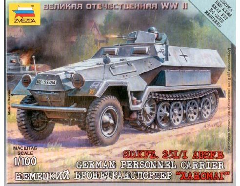 Zvezda Z6127 SD KFZ 251/1 AUSF.B KIT 1:100 Modellino