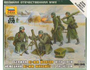 Zvezda Z6209 GERMAN  80mm MORTAR W/CREW KIT 1:72 Modellino