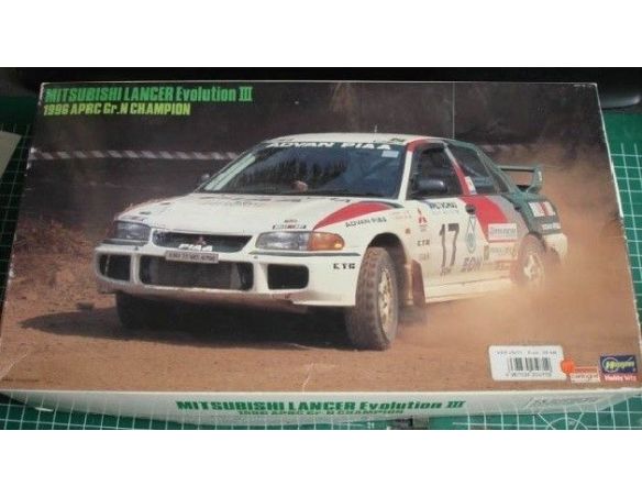 Hasegawa Hobby Kits 25071 MITSUBISHI LANCER EVOLUTION III 1996 APRC GR. N CHAMPION 1/24 Kit Auto Modellino