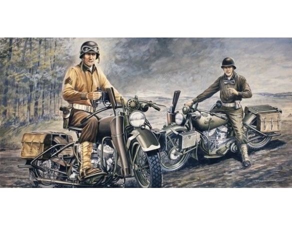 Italeri IT0322 U.S.MOTORCYCLES WWII KIT 1:35 Modellino