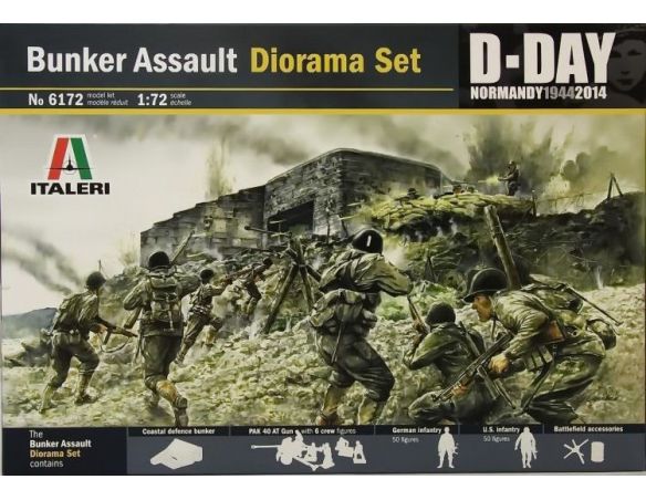 Italeri IT6172 BUNKER ASSAULT DIORAMA SET KIT 1:72 Modellino