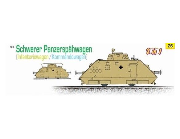 Dragon D9126 Schwerer Panzerspahwagen Infanteriewagen/Kommandowagen 1:35 Kit Mezzi Militari Modellino