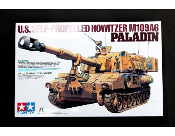 Tamiya TA37012 U.S. SELF-PROPELLED HOWITZER M109A6 PALADIN KIT 1:35 Kit Mezzi Militari Modellino