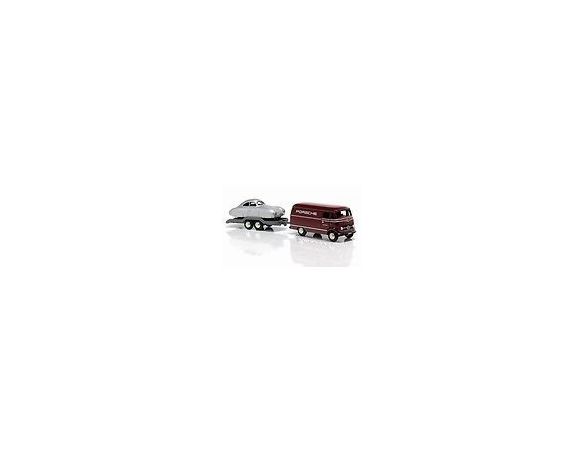 Bub 06810 MB L319 BOX VAN+TRAILER+PORSCHE TYP Modellino
